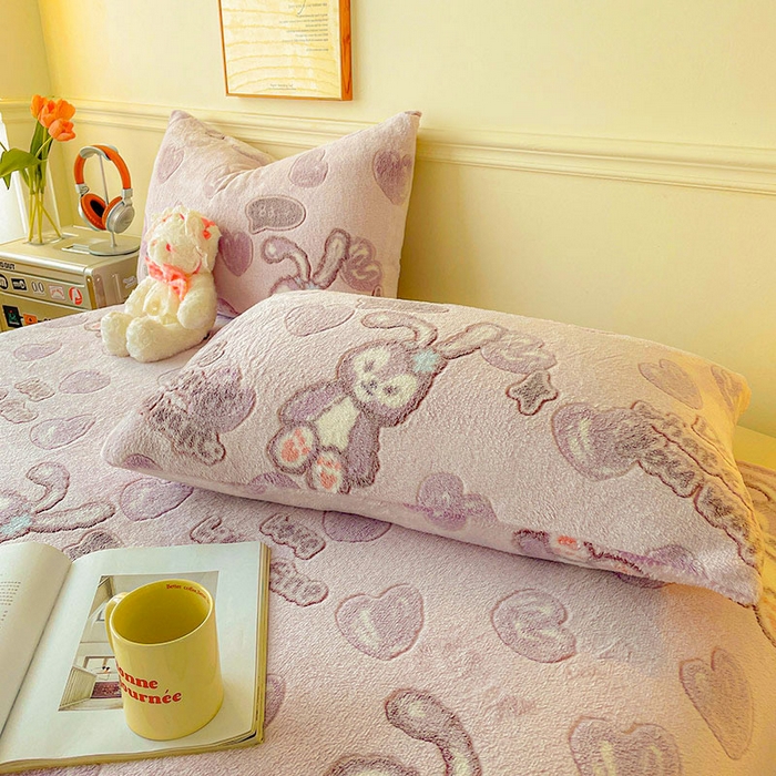 91家纺网 家纺一手货源 找家纺 爱彼家纺 2025热门冬季加厚雪花绒印花多功能毛毯毯子修色图-系列二 小紫奶兔