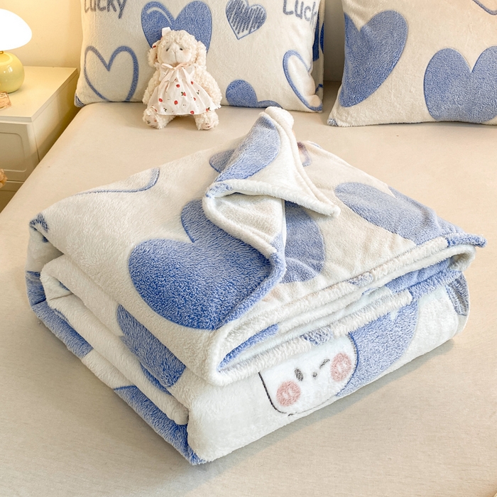 91家纺网 家纺一手货源 找家纺 爱彼家纺 2025热门冬季加厚雪花绒印花多功能毛毯毯子修色图-系列二 心相印