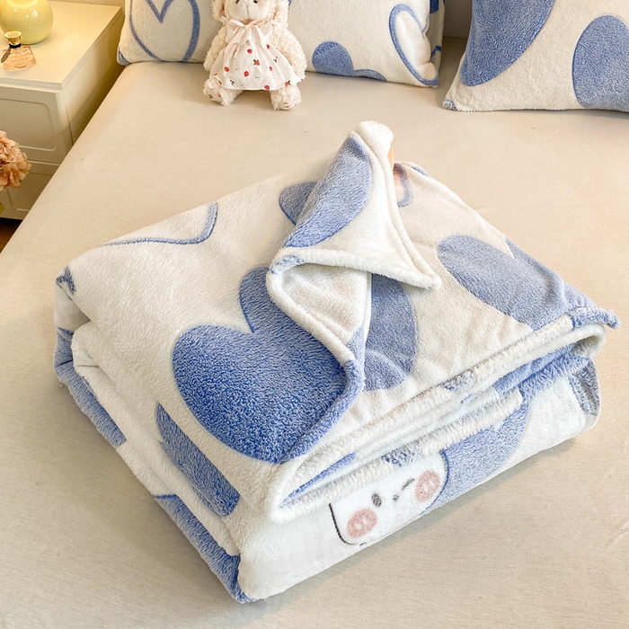 91家纺网 家纺一手货源 找家纺 爱彼家纺 2025热门冬季加厚雪花绒印花多功能毛毯毯子修色图-系列二 心相印