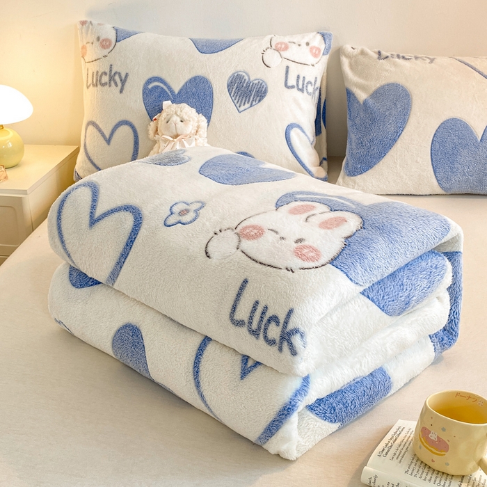 91家纺网 家纺一手货源 找家纺 爱彼家纺 2025热门冬季加厚雪花绒印花多功能毛毯毯子修色图-系列二 心相印