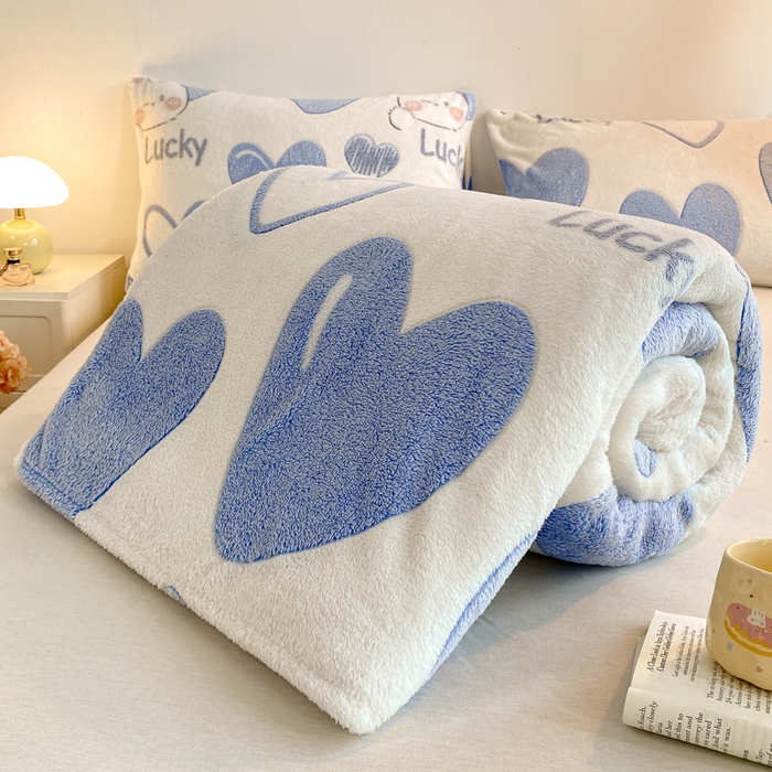 91家纺网 家纺一手货源 找家纺 爱彼家纺 2025热门冬季加厚雪花绒印花多功能毛毯毯子修色图-系列二 心相印