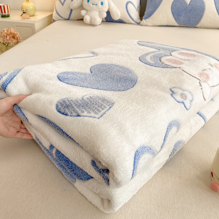 91家纺网 家纺一手货源 找家纺 爱彼家纺 2025热门冬季加厚雪花绒印花多功能毛毯毯子修色图-系列二 心相印