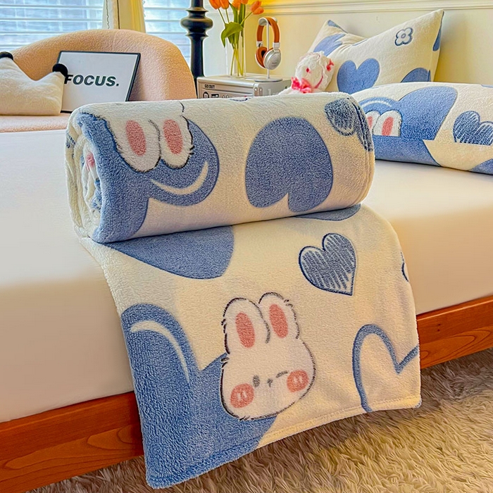 91家纺网 家纺一手货源 找家纺 爱彼家纺 2025热门冬季加厚雪花绒印花多功能毛毯毯子修色图-系列二 心相印