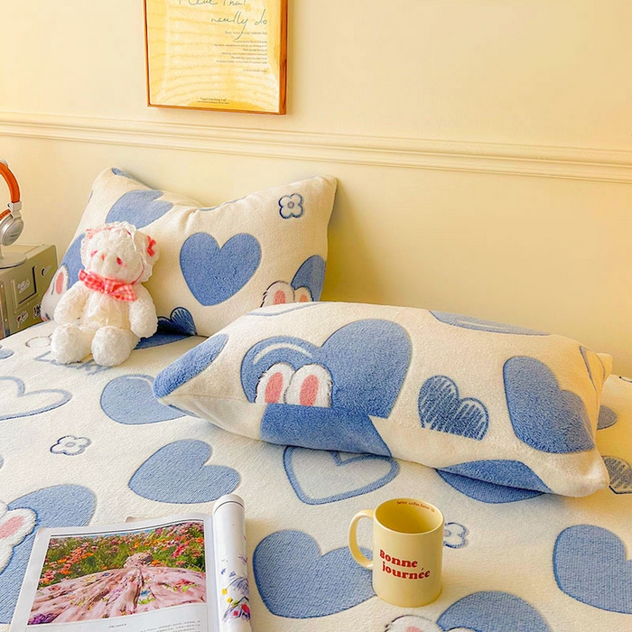 91家纺网 家纺一手货源 找家纺 爱彼家纺 2025热门冬季加厚雪花绒印花多功能毛毯毯子修色图-系列二 心相印