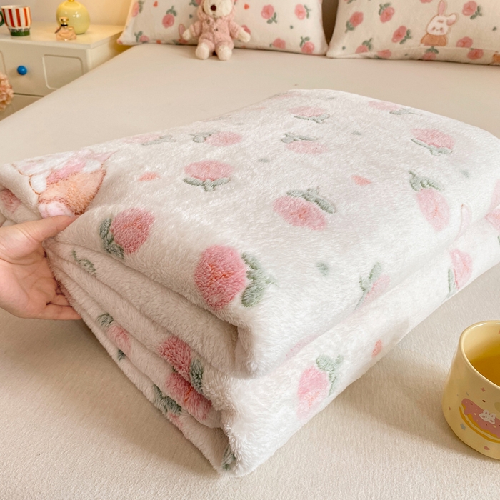 91家纺网 家纺一手货源 找家纺 爱彼家纺 2025热门冬季加厚雪花绒印花多功能毛毯毯子修色图-系列二 月光春意