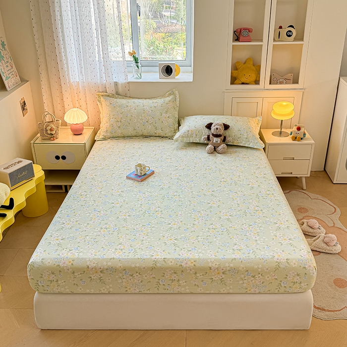 91家纺网 家纺一手货源 找家纺 名优家纺 2026新款12868全棉印花床笠 徐徐花开