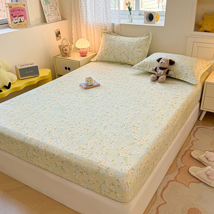 91家纺网 家纺一手货源 找家纺 名优家纺 2026新款12868全棉印花床笠 徐徐花开