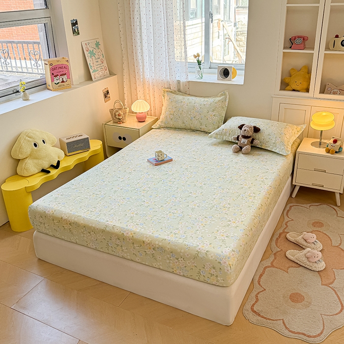 91家纺网 家纺一手货源 找家纺 名优家纺 2026新款12868全棉印花床笠 徐徐花开