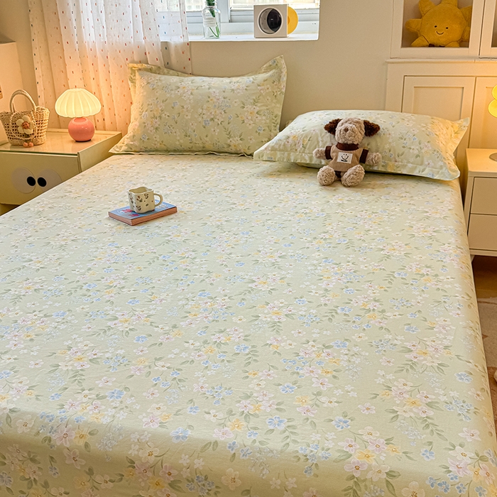 91家纺网 家纺一手货源 找家纺 名优家纺 2026新款12868全棉印花床笠 徐徐花开