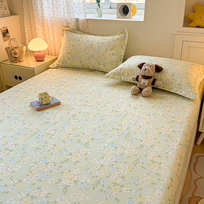 91家纺网 家纺一手货源 找家纺 名优家纺 2026新款12868全棉印花床笠 徐徐花开