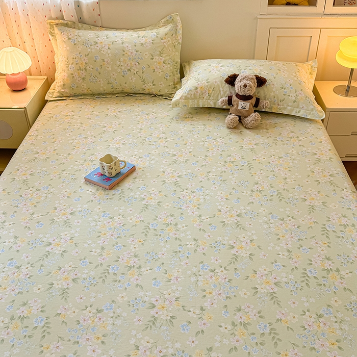 91家纺网 家纺一手货源 找家纺 名优家纺 2026新款12868全棉印花床笠 徐徐花开