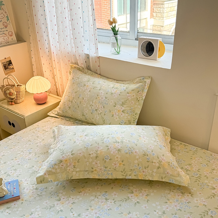 91家纺网 家纺一手货源 找家纺 名优家纺 2026新款12868全棉印花床笠 徐徐花开