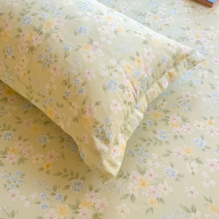 91家纺网 家纺一手货源 找家纺 名优家纺 2026新款12868全棉印花床笠 徐徐花开