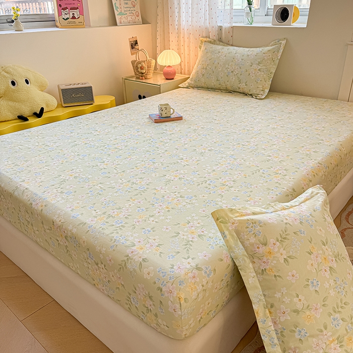 91家纺网 家纺一手货源 找家纺 名优家纺 2026新款12868全棉印花床笠 徐徐花开