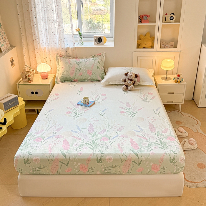 91家纺网 家纺一手货源 找家纺 名优家纺 2026新款12868全棉印花床笠 谣谣玉穗