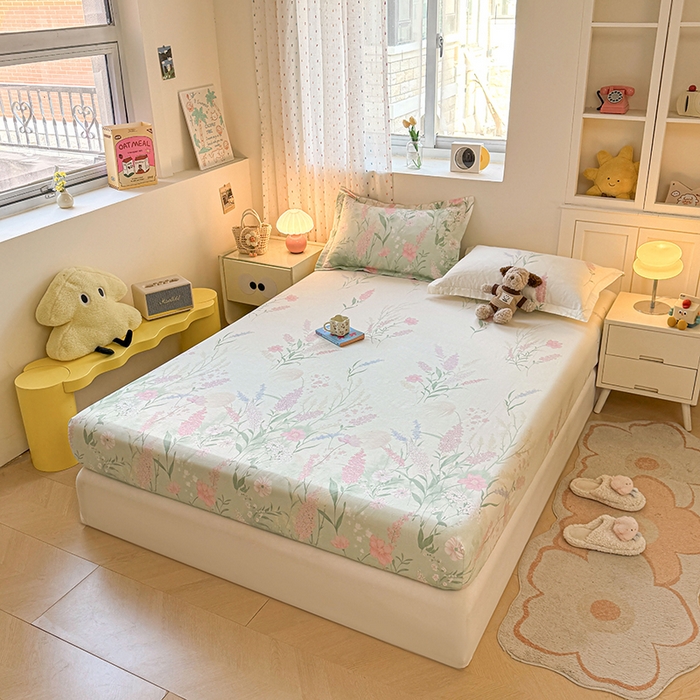 91家纺网 家纺一手货源 找家纺 名优家纺 2026新款12868全棉印花床笠 谣谣玉穗