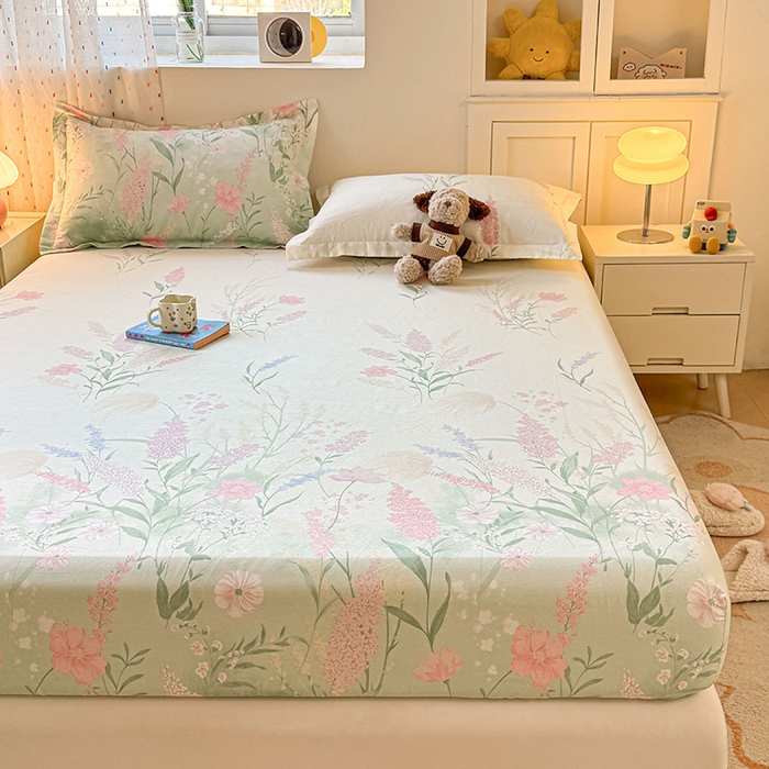 91家纺网 家纺一手货源 找家纺 名优家纺 2026新款12868全棉印花床笠 谣谣玉穗