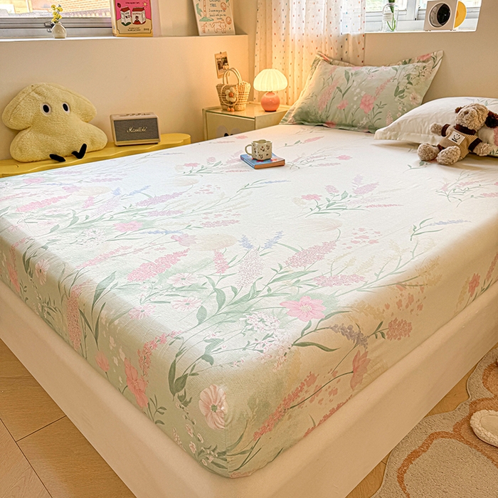 91家纺网 家纺一手货源 找家纺 名优家纺 2026新款12868全棉印花床笠 谣谣玉穗