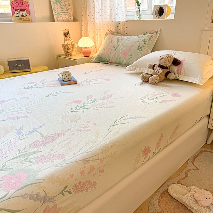 91家纺网 家纺一手货源 找家纺 名优家纺 2026新款12868全棉印花床笠 谣谣玉穗