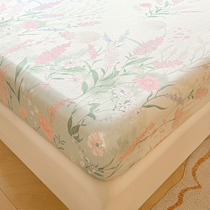 91家纺网 家纺一手货源 找家纺 名优家纺 2026新款12868全棉印花床笠 谣谣玉穗