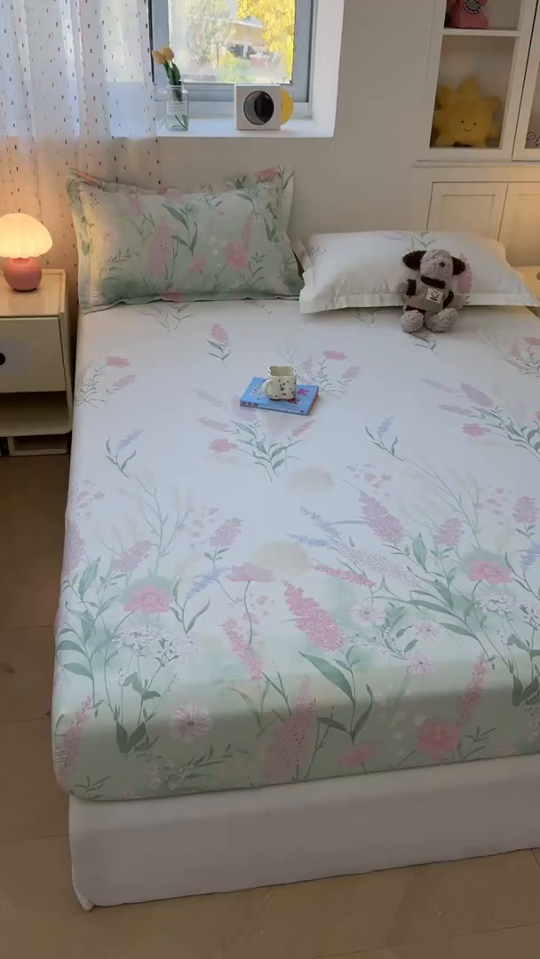 91家纺网 家纺一手货源 找家纺 名优家纺 2026新款12868全棉印花床笠 谣谣玉穗