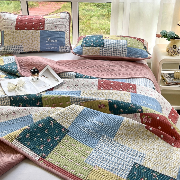 91家纺网 家纺一手货源 找家纺 （总）梦精灵 2025新款棉加绒床盖全棉学生床夹棉床盖双面可用纯棉床单（棉加绒枕套）