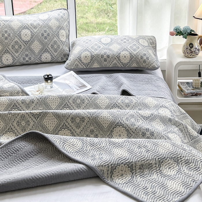 91家纺网 家纺一手货源 找家纺 （总）梦精灵 2025新款棉加绒床盖全棉学生床夹棉床盖双面可用纯棉床单（棉加绒枕套）