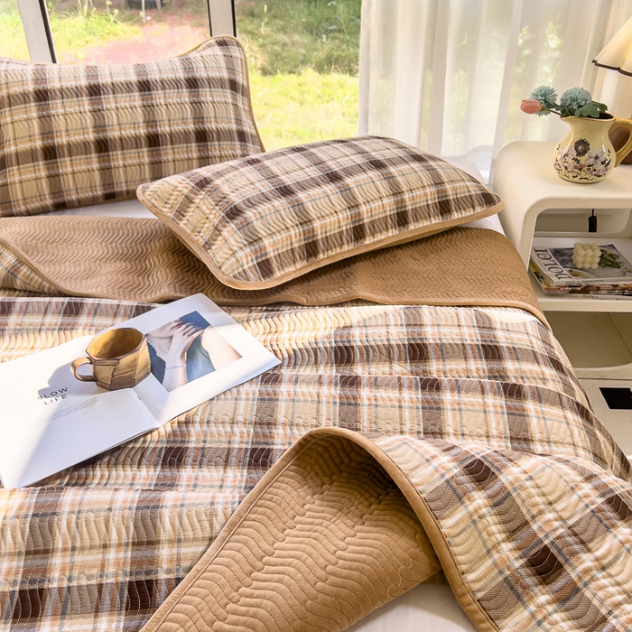 91家纺网 家纺一手货源 找家纺 （总）梦精灵 2025新款棉加绒床盖全棉学生床夹棉床盖双面可用纯棉床单（棉加绒枕套）