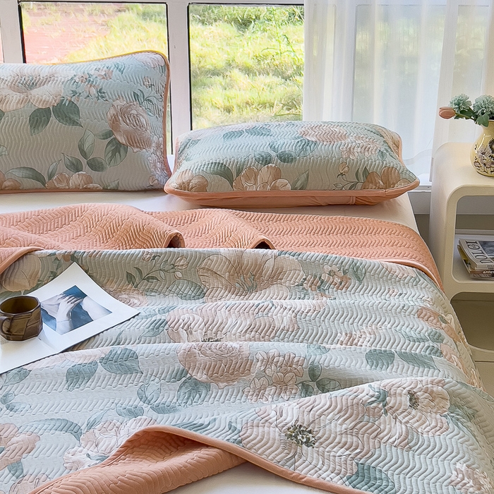 91家纺网 家纺一手货源 找家纺 （总）梦精灵 2025新款棉加绒床盖全棉学生床夹棉床盖双面可用纯棉床单（棉加绒枕套）