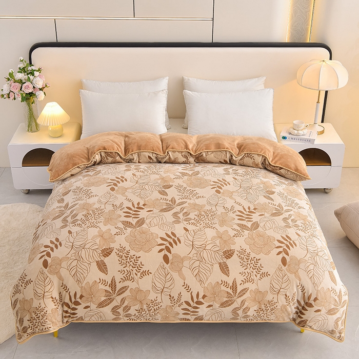 91家纺网 家纺一手货源 找家纺 （总）佳一 2025新款高克重8-9斤印花牛奶绒四件套