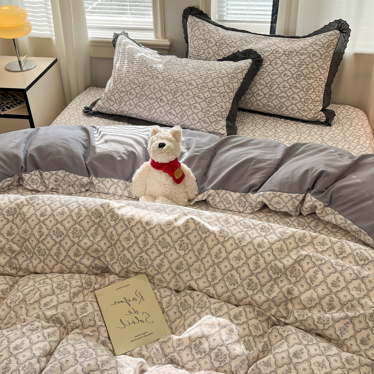 91家纺网 家纺一手货源 找家纺 优悦生活馆 2025新款全棉花边床盖四件套 安娜