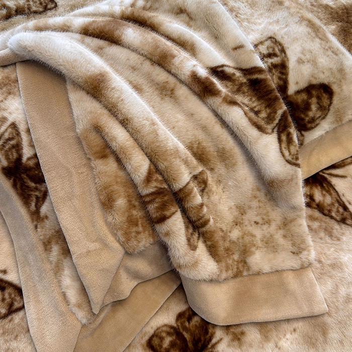 91家纺网 家纺一手货源 找家纺 （总）若未家居 LOVEWE HOUSE 2025新款蝴蝶风仿真貂绒床盖四件套A版400克B版260克-月光女神