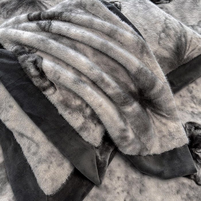 91家纺网 家纺一手货源 找家纺 若未家居 LOVEWE HOUSE 2025新款蝴蝶风仿真貂绒床盖四件套A版400克B版260克-月光女神 月光女神 星空灰