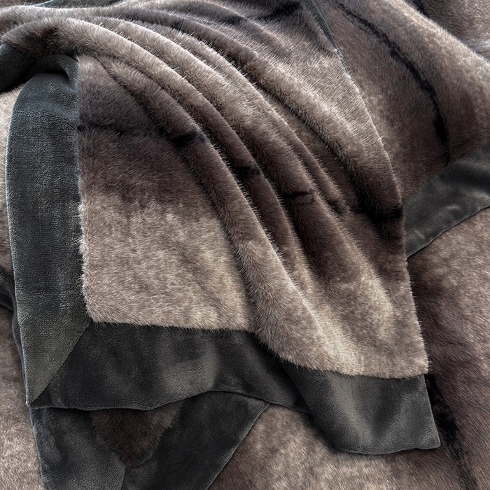 91家纺网 家纺一手货源 找家纺 若未家居 LOVEWE HOUSE 2025新款轻奢意式风仿真貂绒床盖四件套A版400克B版260克-北国雪乡 北国雪乡 暗夜灰