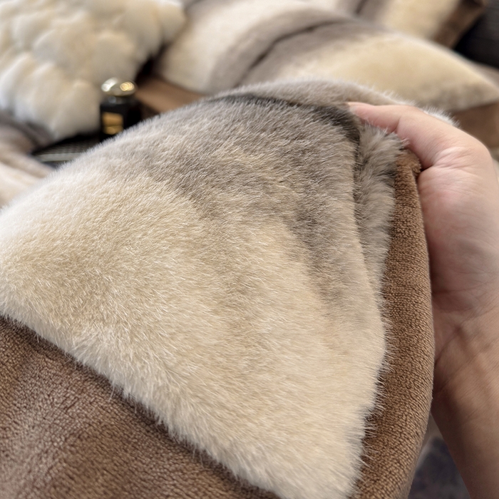 91家纺网 家纺一手货源 找家纺 若未家居 LOVEWE HOUSE 2025新款轻奢意式风仿真貂绒床盖四件套A版400克B版260克-北国雪乡 北国雪乡 咖