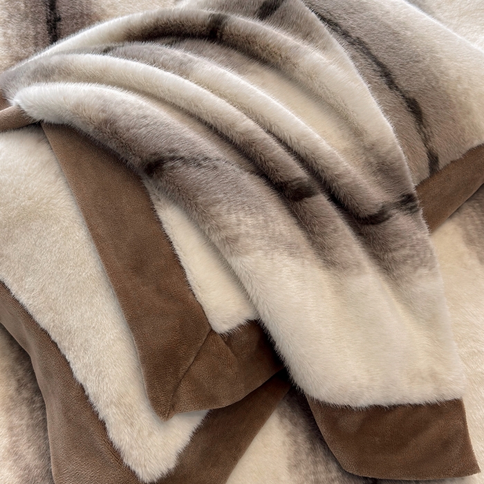 91家纺网 家纺一手货源 找家纺 若未家居 LOVEWE HOUSE 2025新款轻奢意式风仿真貂绒床盖四件套A版400克B版260克-北国雪乡 北国雪乡 咖