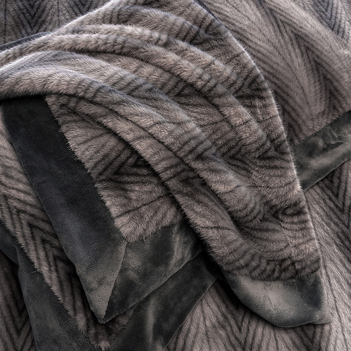 91家纺网 家纺一手货源 找家纺 若未家居 LOVEWE HOUSE 2025新款轻奢中古风风仿真貂绒床盖四件套A版400克B版260克-阿波罗 阿波罗 耀夜黑