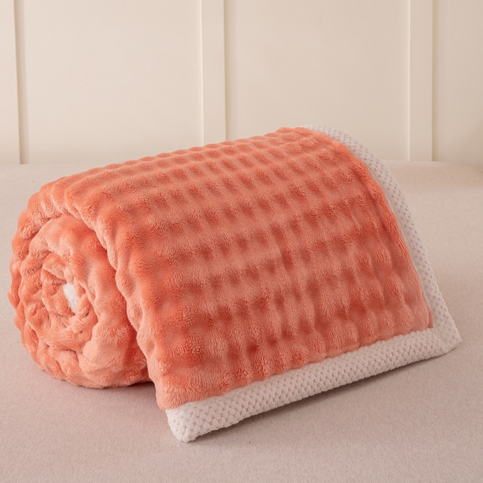 91家纺网 家纺一手货源 找家纺 爱彼家纺 2025热门冬季新款玉兔云绒毛毯单盖毯-多主图系列一 玉兔云绒-赤橙