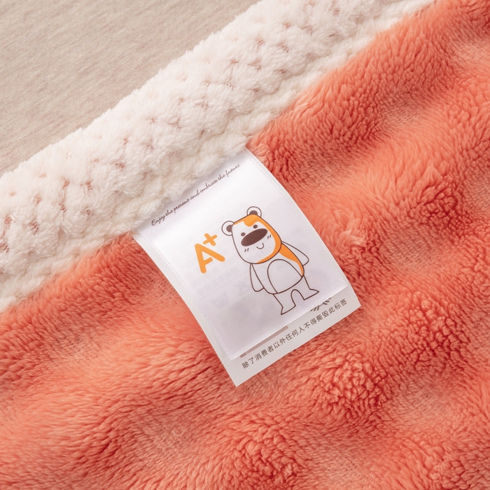 91家纺网 家纺一手货源 找家纺 爱彼家纺 2025热门冬季新款玉兔云绒毛毯单盖毯-多主图系列一 玉兔云绒-赤橙