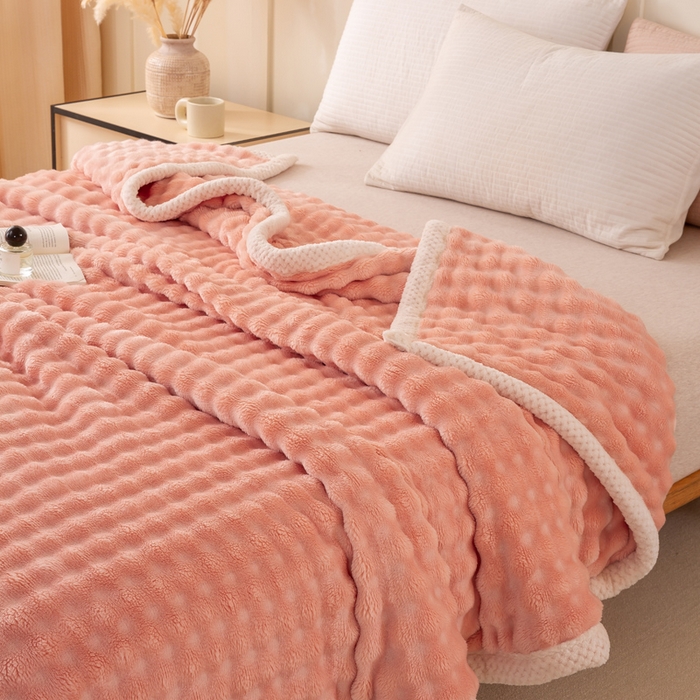 91家纺网 家纺一手货源 找家纺 爱彼家纺 2025热门冬季新款玉兔云绒毛毯单盖毯-多主图系列一 玉兔云绒-玉粉