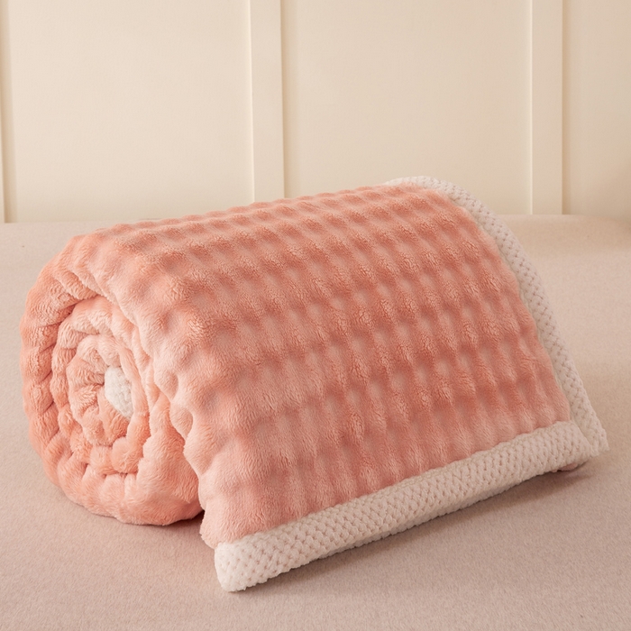 91家纺网 家纺一手货源 找家纺 爱彼家纺 2025热门冬季新款玉兔云绒毛毯单盖毯-多主图系列一 玉兔云绒-玉粉