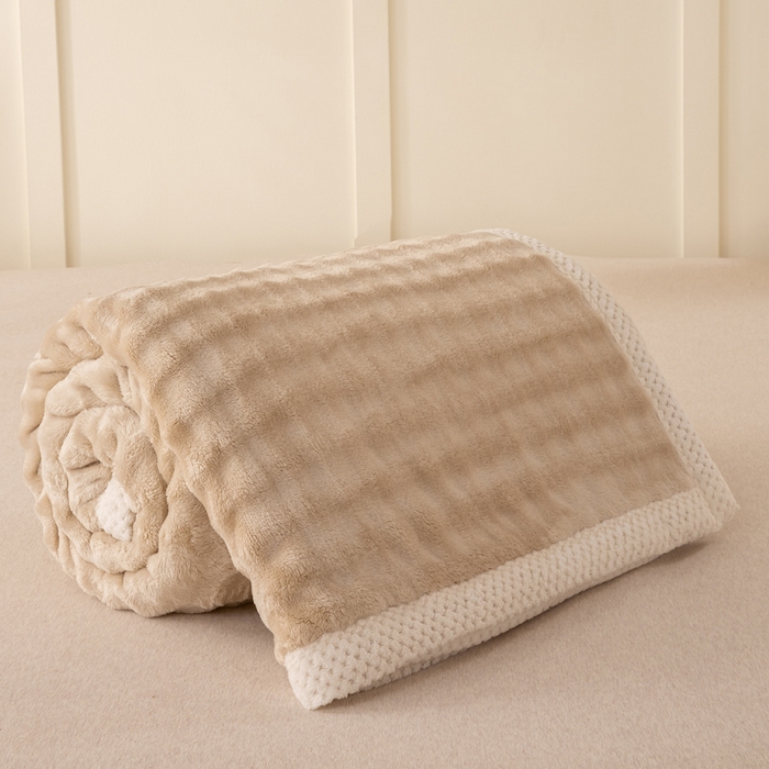 91家纺网 家纺一手货源 找家纺 爱彼家纺 2025热门冬季新款玉兔云绒毛毯单盖毯-多主图系列一 玉兔云绒-米咖