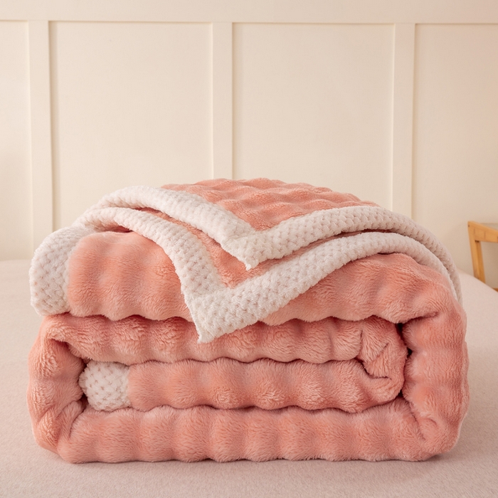 91家纺网 家纺一手货源 找家纺 爱彼家纺 2025热门冬季新款玉兔云绒毛毯单盖毯-多主图系列一 玉兔云绒-玉粉