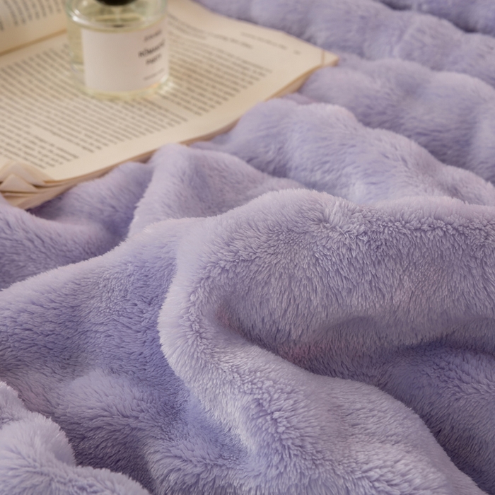 91家纺网 家纺一手货源 找家纺 爱彼家纺 2025热门冬季新款玉兔云绒毛毯单盖毯-多主图系列一 玉兔云绒-芋紫