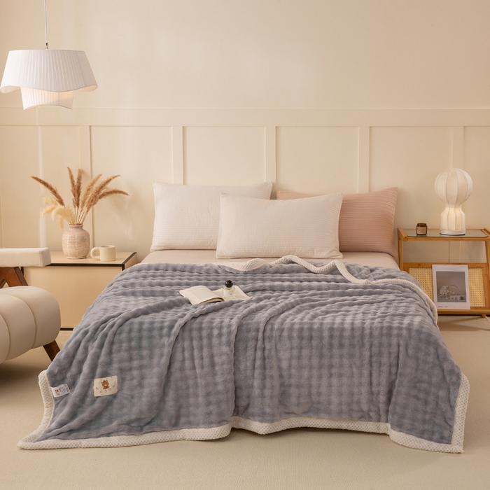 91家纺网 家纺一手货源 找家纺 爱彼家纺 2025热门冬季新款玉兔云绒毛毯单盖毯-多主图系列一 玉兔云绒-浅灰