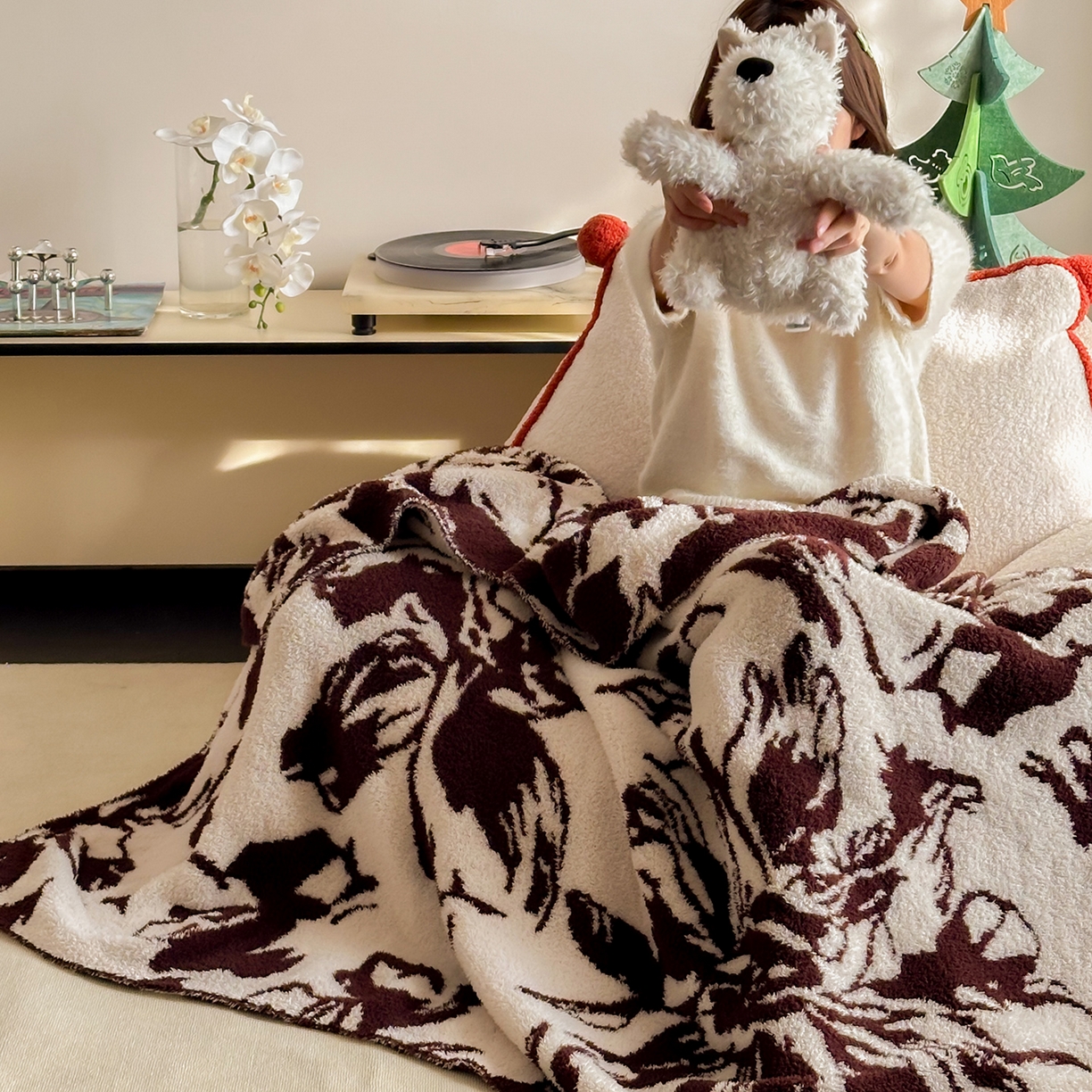 91家纺网 家纺一手货源 找家纺 多乐娜 2025新款原创设计半边绒毛毯盖毯沙发毯毯子 罗马假日