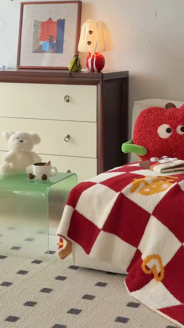 91家纺网 家纺一手货源 找家纺 多乐娜 2025新款原创设计半边绒毛毯盖毯沙发毯毯子 福气多多