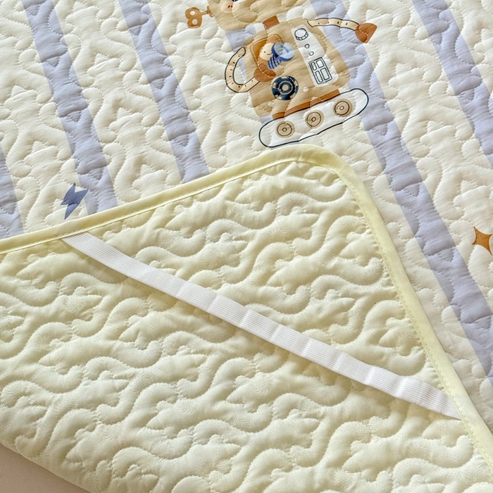 91家纺网 家纺一手货源 找家纺 美达家纺 新款A类全棉夹棉防滑可机洗床盖全棉直边软席款（可定制）蓝星绮梦