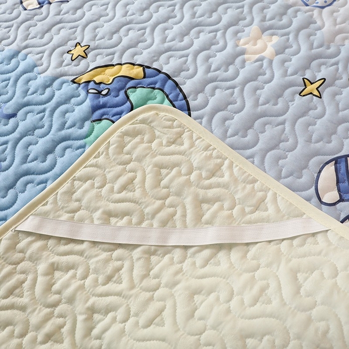 91家纺网 家纺一手货源 找家纺 美达家纺 新款A类全棉夹棉防滑可机洗床盖全棉直边软席款（可定制）太空卫士