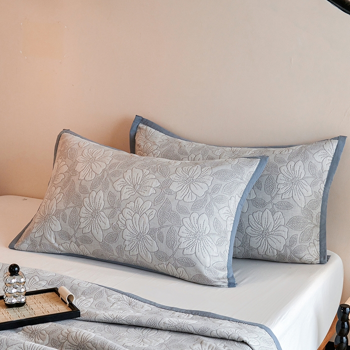91家纺网 家纺一手货源 找家纺 棠薇家纺 2025新款全棉纱布枕套厚枕套 花影
